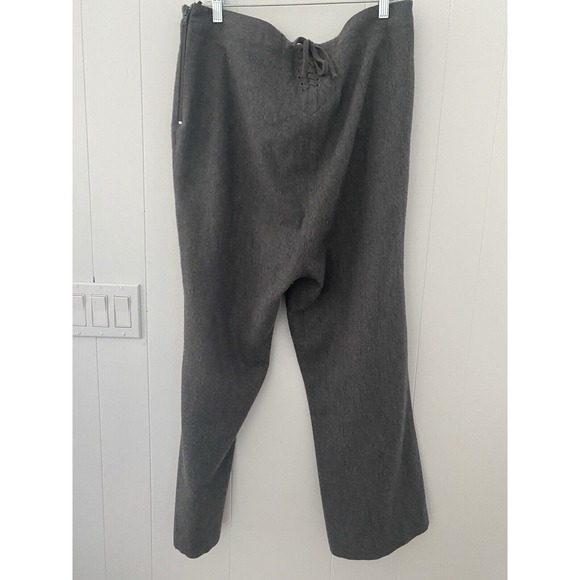 Frances Valentine Sailor Gray Wool Pant Women's 14 High Waisted Laced Wide Leg - Picture 6 of 12